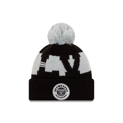Las Vegas Raiders Gorra | New Era NFL Cold Weather Sport Knit Beanie Mexico - Negros